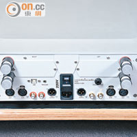 採用平衡線路設計，連插口都分為左右兩側，設有RCA、平衡及USB端子。