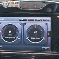 R.S. Monitor能夠提供各種行車資訊，使人猶如置身賽車一樣。