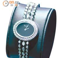 另一款Limelight Diamonds腕錶以橢圓形切割鑽石為靈感，鏈帶同樣鑲有橢圓形鑽石。$870,000