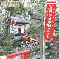 貓神社很小，遊人都留下貓公仔，想沾點貓福氣吧。