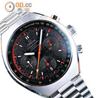 Speedmaster Mark II 屬1969年推出的同名腕錶復刻版，腕錶設計跟原本設計差不多，但換上全新3330 Co-Axial自動機芯，灰色款式。 $46,000