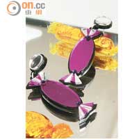 紫色英國傳統糖果耳環 $546
