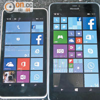 Lumia 640（左）、640 XL（右）外形大同小異，分別用上5吋及5.7吋屏幕。