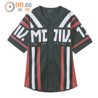 MUSIUM DIV. 黑×白×紅色網布棒球上衣 $599（E）