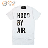Hood by Air Capsule Collection白×黑色Logo Tee $1,400