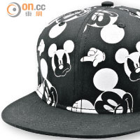 Mickey頭像Logo黑色棒球帽 $299