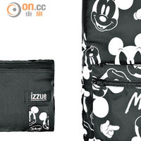 買任何izzue貨品，並包括最少一件izzue| Mickey Collection聯乘系列貨品滿$1,000，即可免費獲贈Mickey頭像Logo黑色可折疊背包。