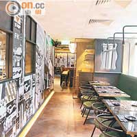 主用餐區設計得像西式餐廳，細心看，不難發現細微處流露東洋風味，如牆身的漫畫繪圖就和風盡現。