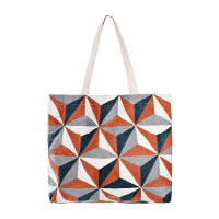 幾何系列橙×黑×白×灰色三角圖案Tote Bag $390