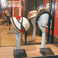 Jeanne Lanvin最初經營帽飾店，所以展覽中也不乏當年所設計的帽子。
