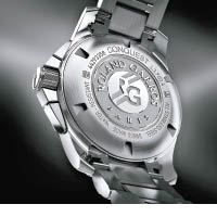 Conquest 1/100秒ROLAND GARROS腕錶錶底刻有ROLAND GARROS標誌。