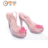 Vivienne Westwood×melissa心形Logo淡粉紅色塑膠高踭鞋 $1,860（I）