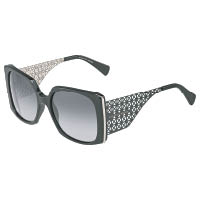 Alexander McQueen黑色鏤空鏡臂太陽眼鏡 $3,110（A）