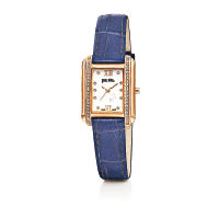 Grace鍍玫瑰金錶殼配藍色皮帶腕錶 $3,225