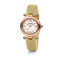 Aegean Breeze鍍玫瑰金錶殼配淺綠色皮帶腕錶 $3,225