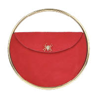 紅色麖皮圓形手袋 $9,600