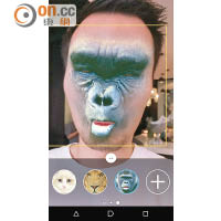 「AR面具」結合動物臉孔及自拍照，效果爆趣！