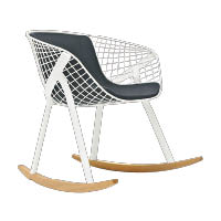 Kobi Rocking<br>Kobi椅子系列的延伸，網狀的外框加入橡木搖搖底座，多添一份童真。
