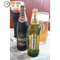 Primator Stout $82（左）、Staropramen $78（右）<br>Primator Stout味道甘濃帶水果香，適合配海鮮或甜品等菜式；Staropramen則十分適合夏天飲用，因它清而不淡，酒體較為輕盈。