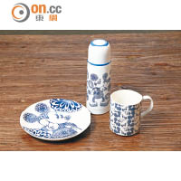 Dorophy Tang ×Mickey Mouse Porcelain Collection出品的杯碟與真空瓶，為米奇老鼠賦予新形象。<br>杯$129、真空瓶$269、碟$159