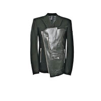BYUNGMUN SEO黑色皮革拉鏈西裝褸 $11,990