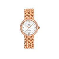 De Ville Prestige Dewdrop腕錶設計源自品牌Dewdrop珠寶系列，鏈帶由5個18K紅金或黃金露珠錶節組成。18K紅金款式。 $185,100