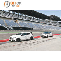 在EuroSpeedway Lausitz賽車場駕駛Mercedes-AMG A 45 4MATIC，完全感受到其性能與穩定。