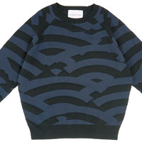 FFIXXED STUDIOS黑×藍色圖騰針織上衣 $2,600（A）