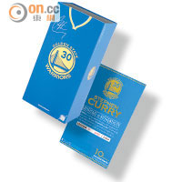 包裝盒印有金州勇士Logo及Curry簽名，並附有獨立出世紙。