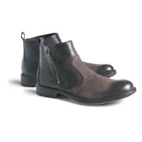 黑×灰色皮革<br>Chelsea Boots $2,880