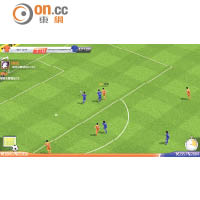 球賽以3D畫面呈現，以手機遊戲來說，畫質都算細緻。