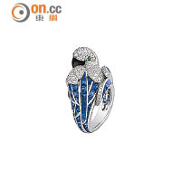 卡地亞頂級珠寶系列<br>鸚鵡造型藍寶石戒指