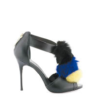 Jomi黑×彩色毛毛球裝飾高踭鞋 $4,700