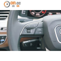 多功能軚環配上多個按鍵，駕駛者可隨時調校音響或其他功能。