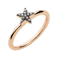 Stars 18K玫瑰金黑色鑽石戒指 $2,250