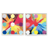 Damien Hirst的紙上作品《Spin Painting with Spots》，每個圓形的顏色也不同，顯示藝術家對色彩的敏感，估價為$80萬至$90萬港元。
