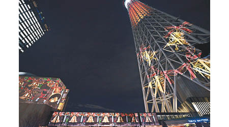 Tokyo Skytree Town的牆壁及周邊，於12月1日起將有3D立體光雕投射，讓人期待。