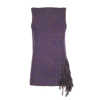 深紫色流蘇針織背心 $17,000