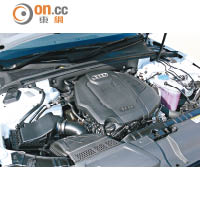 1.8 TFSI引擎表現實用，而且擁有低耗油表現。