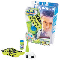 售價：$79.9 <br>肥皂泡足球套裝內有一對專用襪和一支泡泡液。