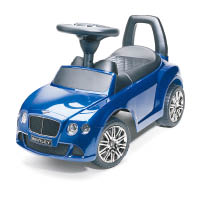 Continental GT玩具車<br>以Continental GT打造，坐上去能激發孩子們對速度的熱情，也是他們的夢想座駕，備有Magenta及Sequin Blue選擇。<br>售價：95英鎊（約港幣$1,109）/各