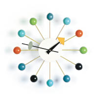 Ball Clock<br>以豐富想像力配合鮮明顏色，造型突出。