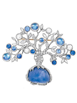 Winter Tree of Life藍寶石、鑽石襟針 $288,000