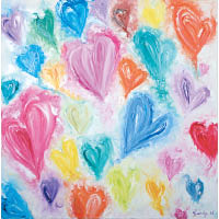 《Forms of Kindness, It’s All of Love》<br>藝術家陳淑娟認為，仁慈是由愛而生，因而畫了這幅和諧的作品。
