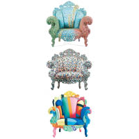 Proust <br>結合巴洛克風格及手繪彩色色塊，設有多個配色的扶手椅，堪稱後現代設計的經典之作。