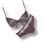 Marie Jo深紫色花卉刺繡胸圍 $1,690、內褲 $820（A）