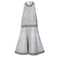 銀白色閃石刺繡連身裙 $15,690