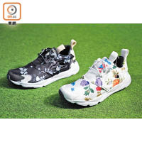 （左）Reebok Furylite Women Black White Flower $799<br>（右）Reebok Furylite Women White Flower $699