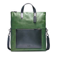 綠×黑色皮革手挽袋 $5,850