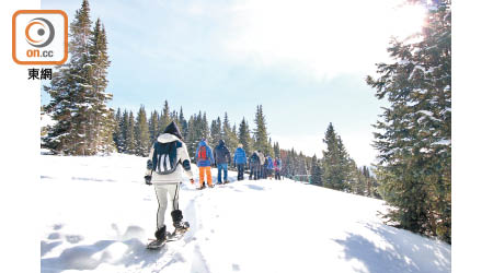 雪鞋遠足團由Aspen Snowmass度假村及當地環保組織ACES合辦，帶訪客了解當地生態。